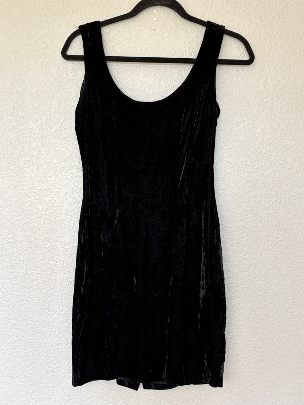 Vintage Black Velvet Mini Dress